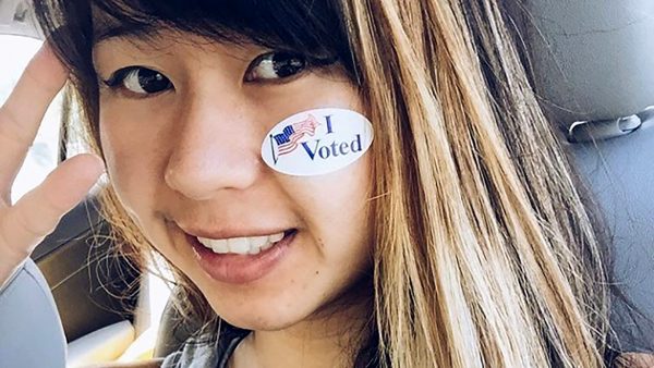 My former student Dan Tam Pham on election day. (DT is the only student I know to drop out of CSULB for a higher calling!)
